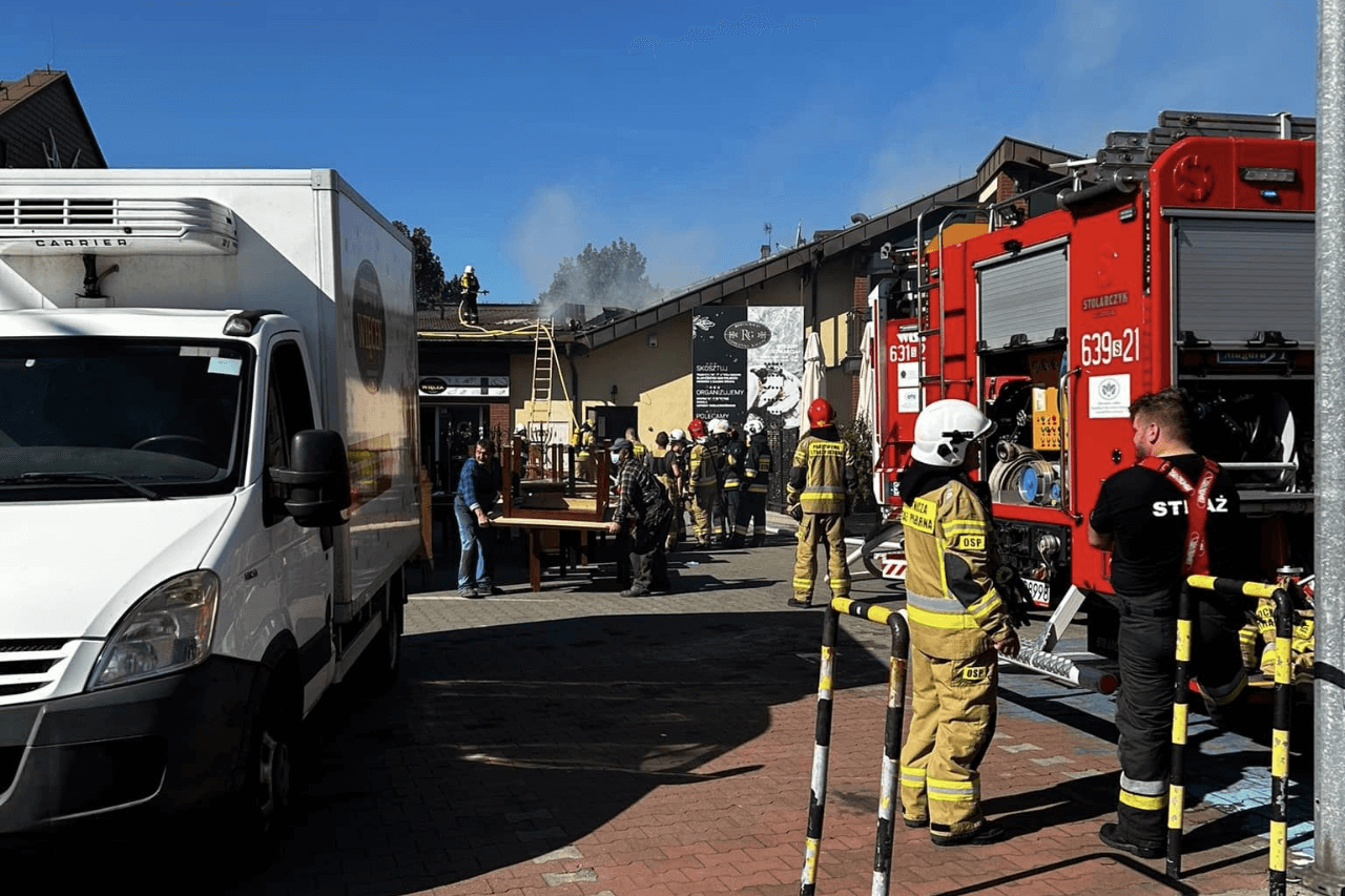 Pożar restauracji Gościnna w Kaletach