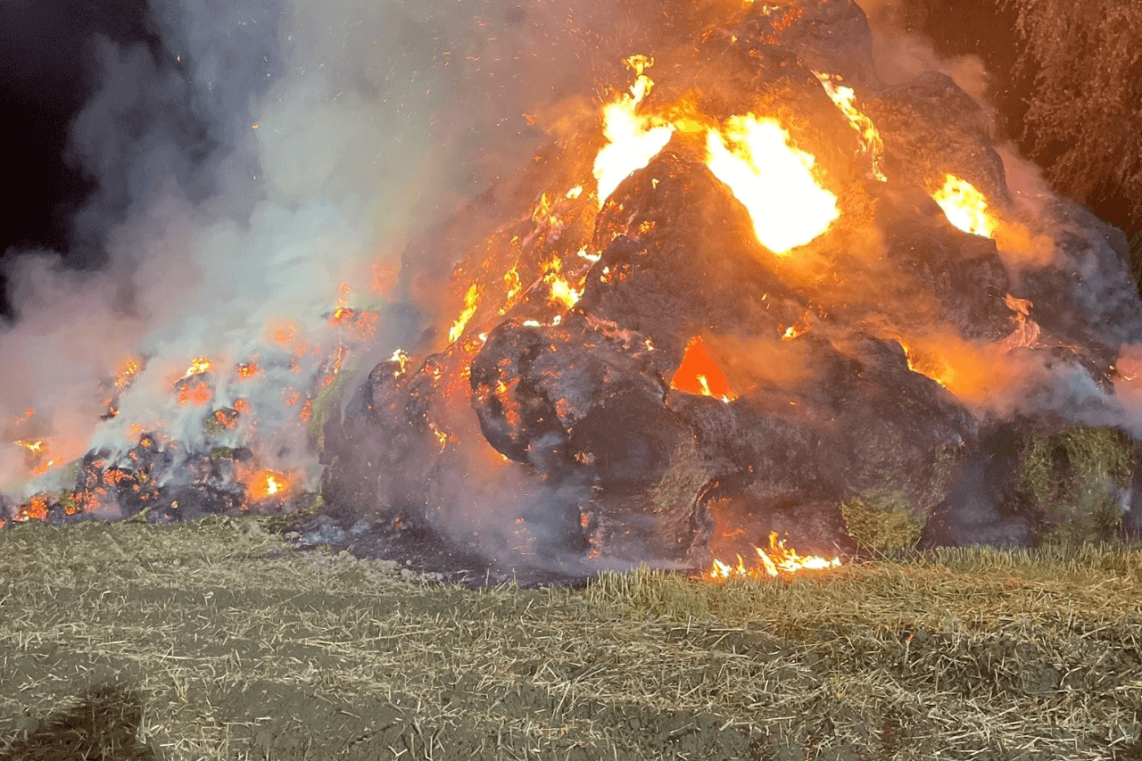 Pożar słomy w Wieszowie