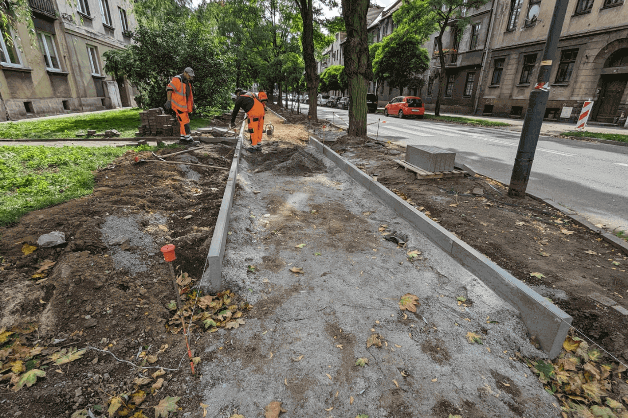 Prace drogowe na ulicy Sienkiewicza