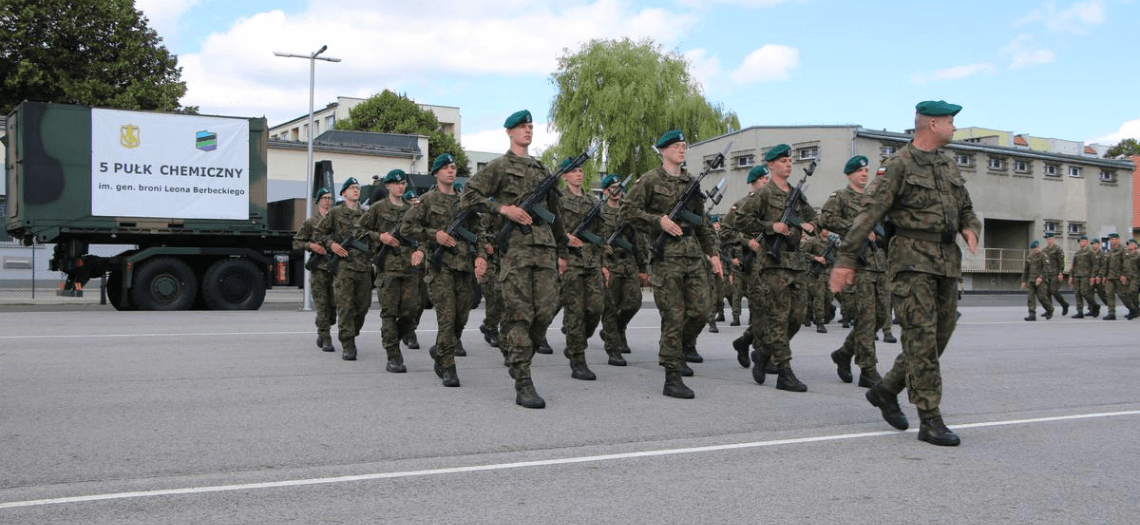 Przysięga wojskowa w tarnogórskim 5. Pułku Chemicznym