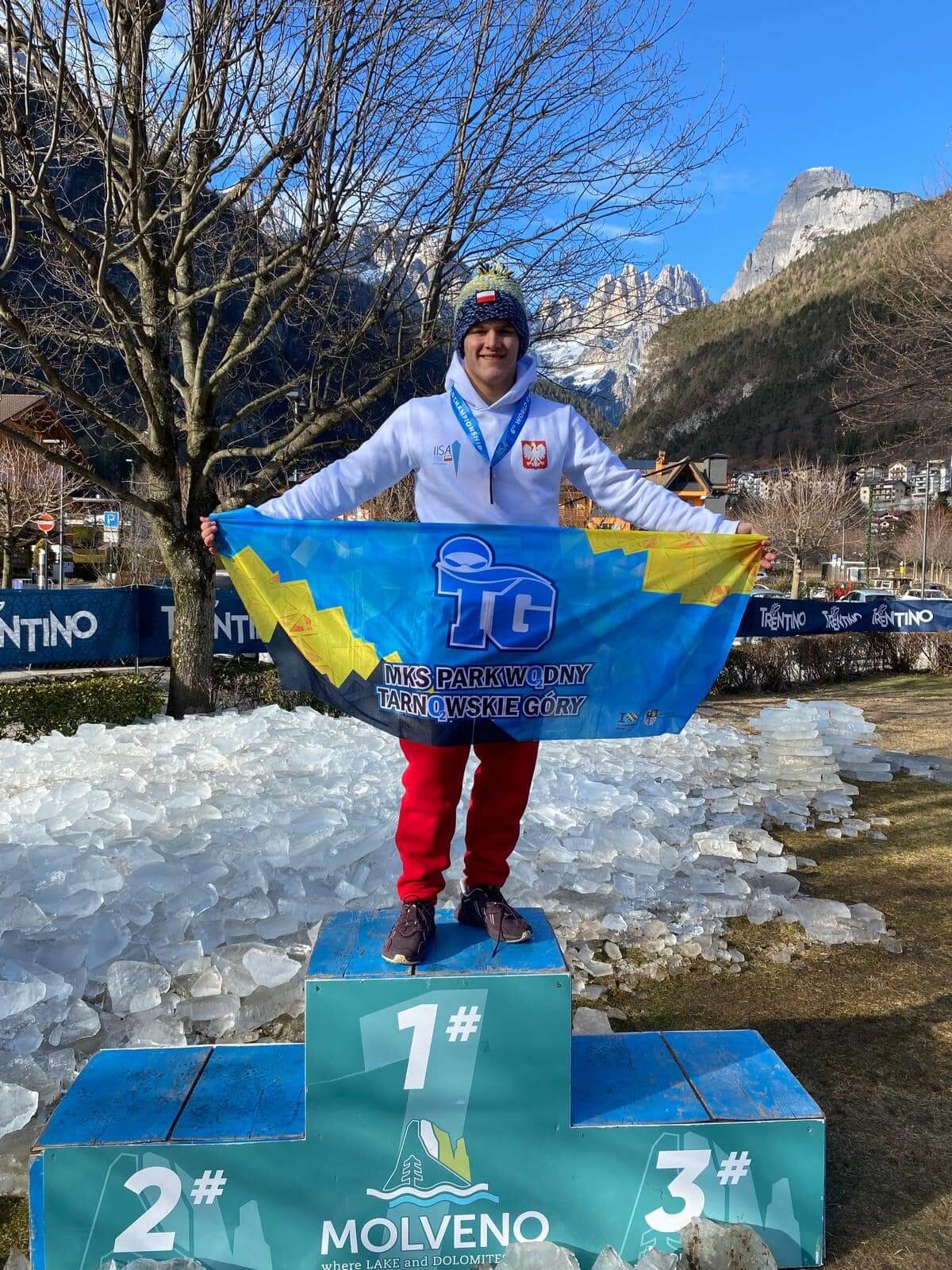 Jakub Rybak podczas Molveno 2025 – IISA 6th Ice Swimming World Championship